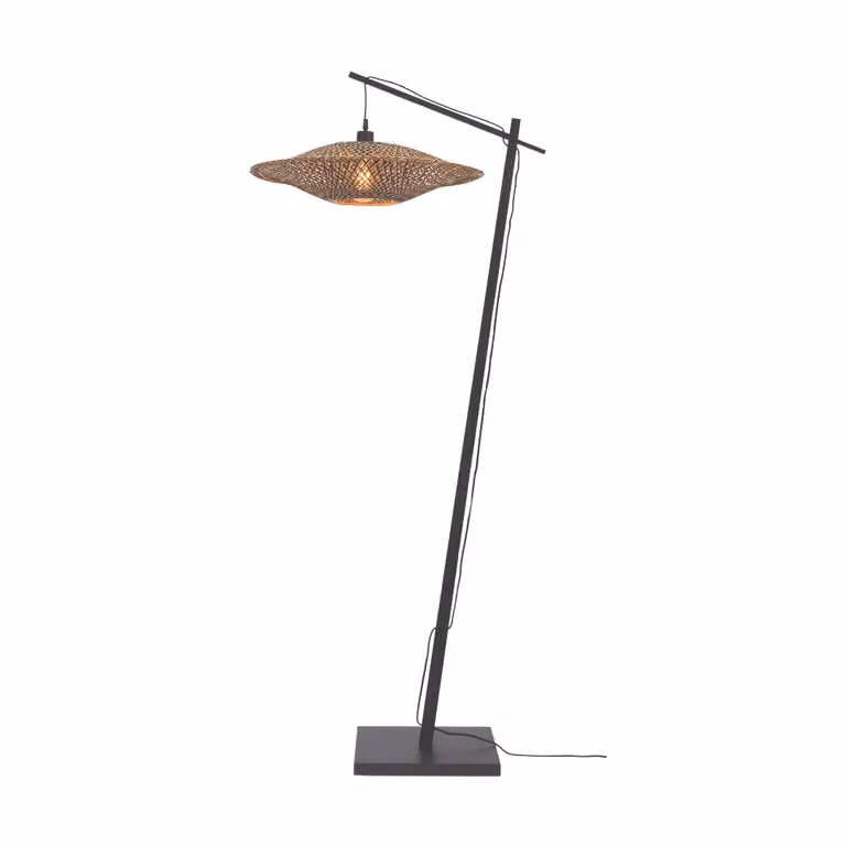 GOOD&MOJO - Lampada da terra Bali - Nero - 80x60x176cm per soggiorno, camera da letto
