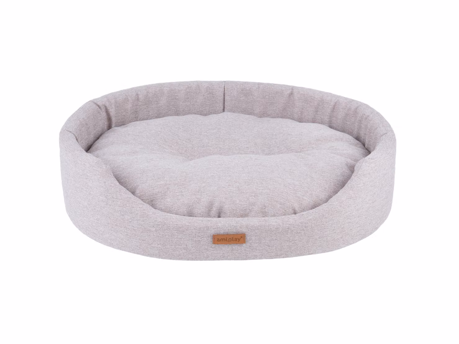 Cuccia per cani ovale MONTEGO beige taglia S, M, L, XL, XXL Taglia: M - 52x44x14 cm