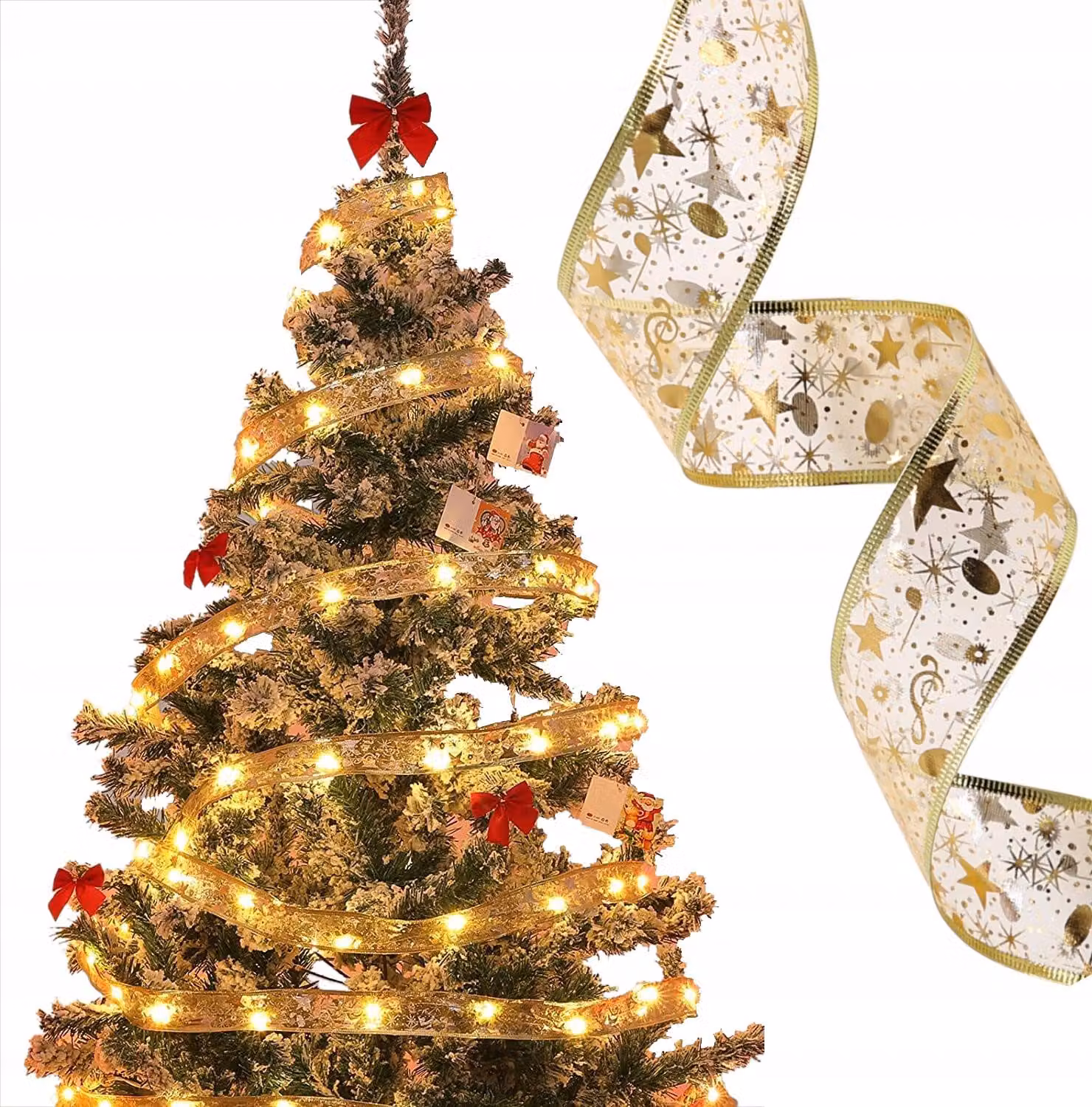 Nastro decorazione albero di Natale LED 5m 50LED