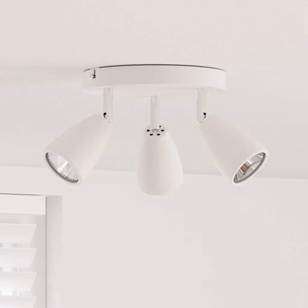 vidaXL Faretto da soffitto regolabile in metallo Bianco L 19 cm x P 19 cm x H 14,5 cm