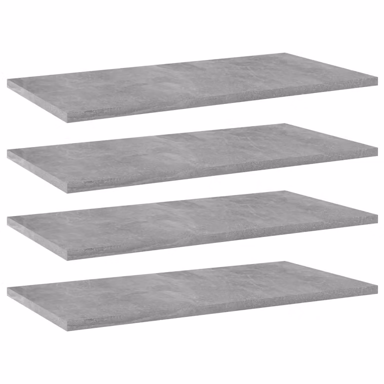 Set di 4 ripiani per libreria da parete vidaXL in multistrato, colore grigio cemento, L 60 cm x P 30 cm x H 1,5 cm