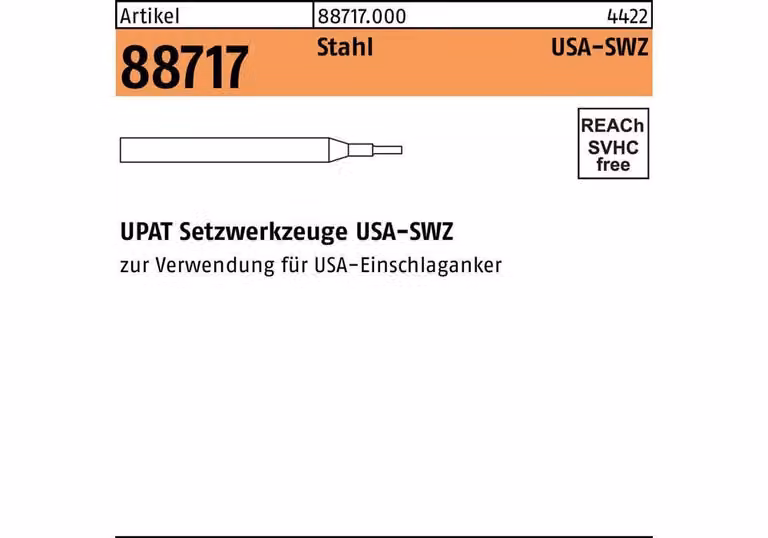 Utensile di regolazione R 88717 USA-SWZ M8 acciaio 1 pezzo UPAT