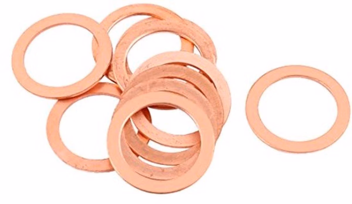 sourcingmap® Rondelle in rame, 22mm x 16mm x 1mm, confezione da 10 pezzi