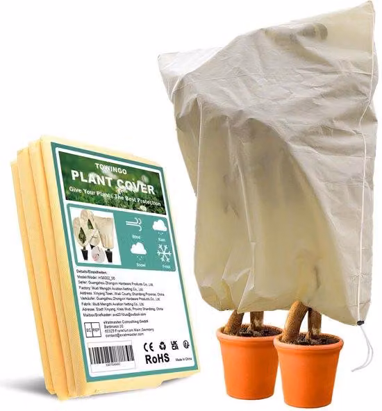Copertura invernale per palme, 180 x 120 cm, beige, rete resistente agli strappi e trasportabile