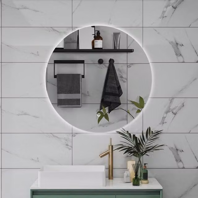 Specchio da bagno AICA con luce LED dimmerabile, interruttore touch e funzione antiappannamento, L 70 cm x H 70 cm