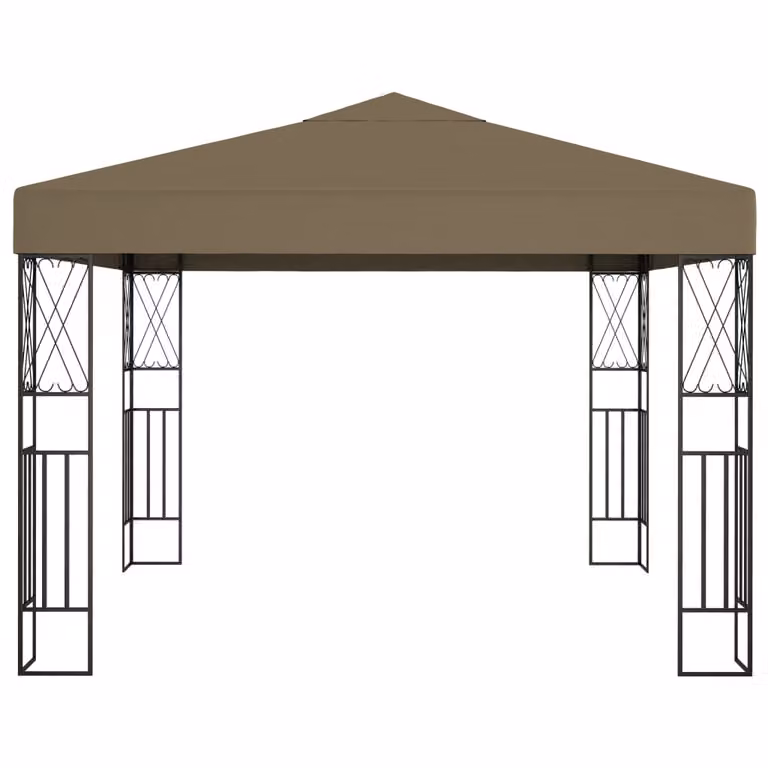 Gazebo 3x3 m Grigio Talpa in Tessuto