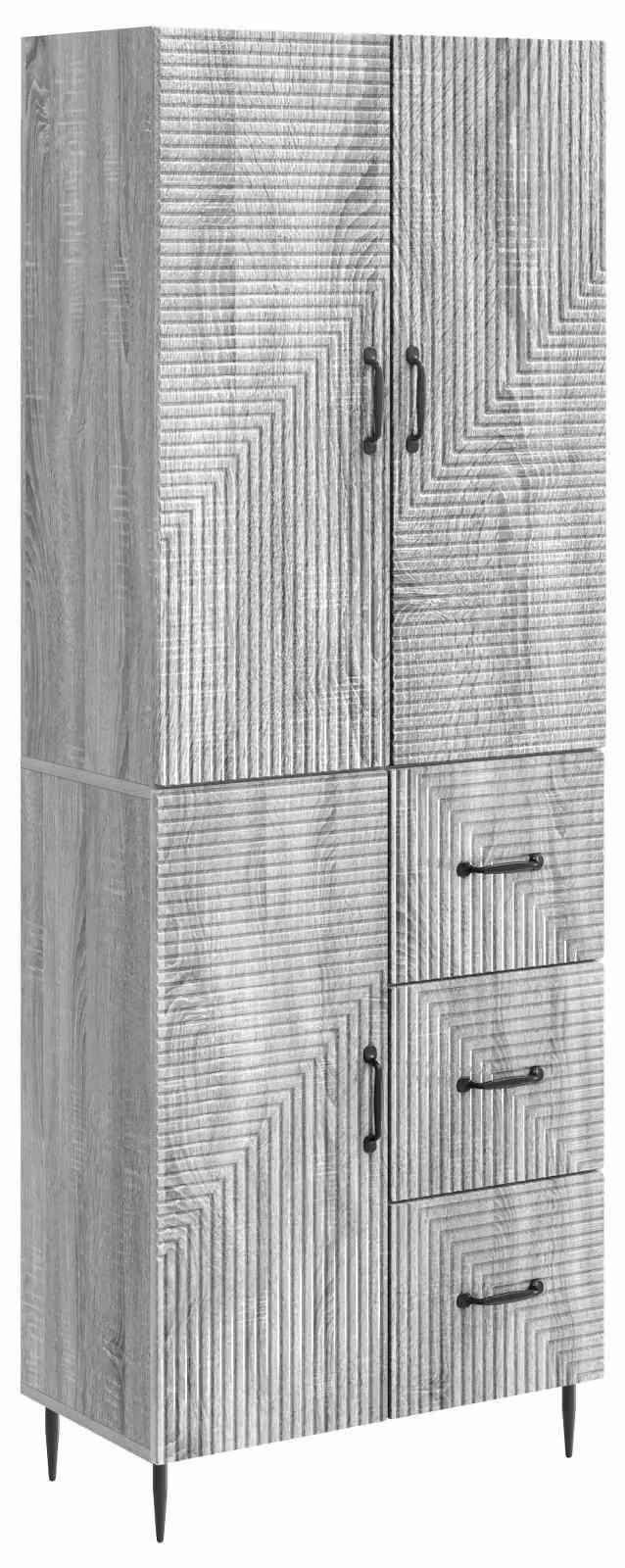 Set di armadi 2 pcs Sonoma grigio 66 x 34,5 x 89,5 cm
