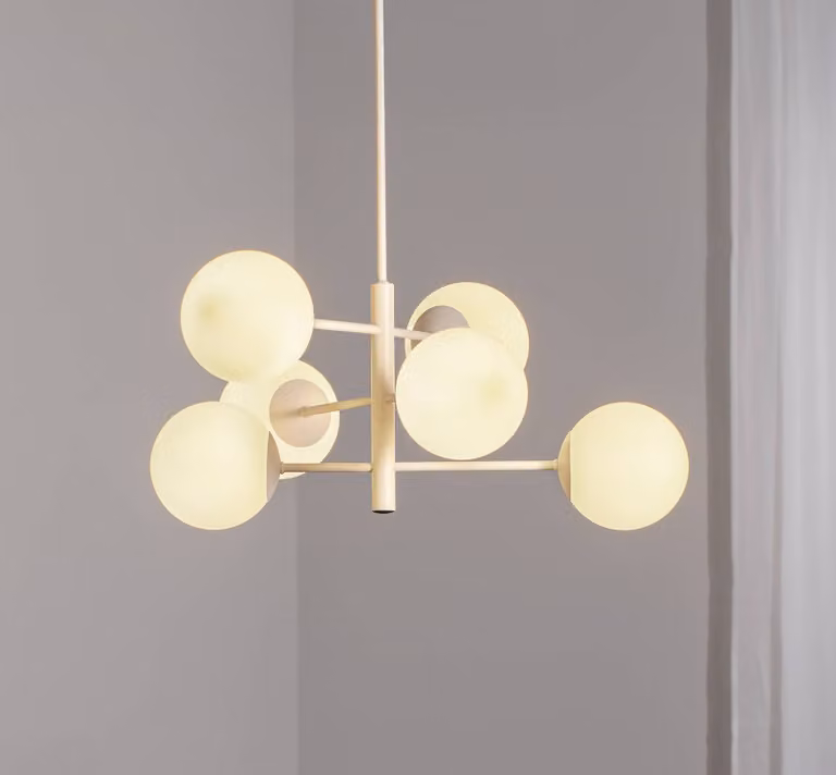 Lampada a sospensione in vetro Aurora Domiluce, dimmerabile, Bianco / Opale, Soggiorno / Sala da pranzo, Vetro, Lampada a sospensione