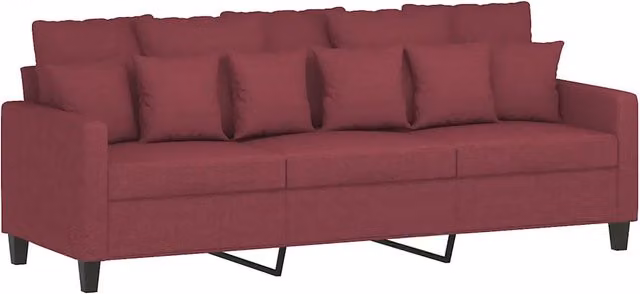 Divano | Divano da soggiorno | Sofa a 3 Posti Rosso Vino 180 cm in Tessuto
