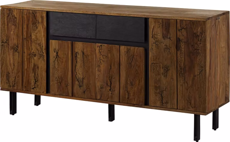 MASSIVMOEBEL24 | Credenza in legno di Sheesham 155x40x77 naturale grezzo LICHTENBERG #115