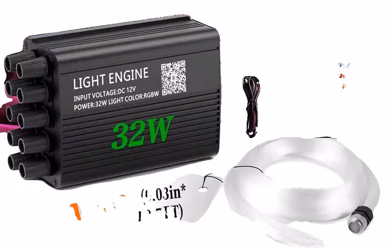 Luci a fibra ottica, attivate dal suono, controllo remoto e APP, meteorite scintillante(Opt)-a, meteorite bianco singolo 4m
