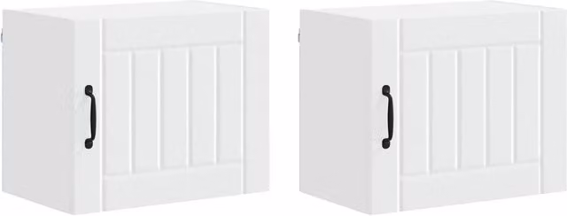 Set di 2 armadietti da cucina moderni pratici portaoggetti 50 x 31 x 40 cm in legno ingegnerizzato bianco 02_0053924