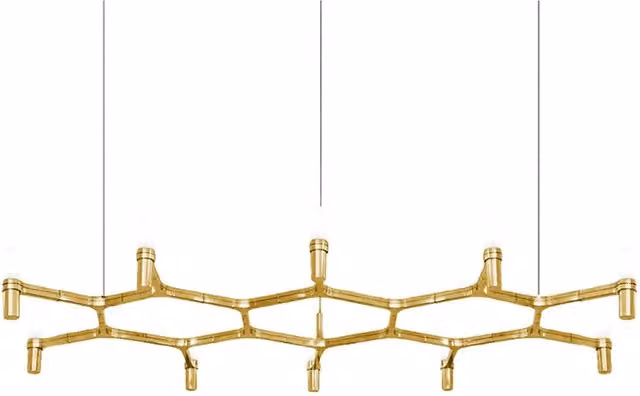 Lampada a sospensione Nemo Lighting Crown Plana in metallo color oro/ottone con tecnologia LED