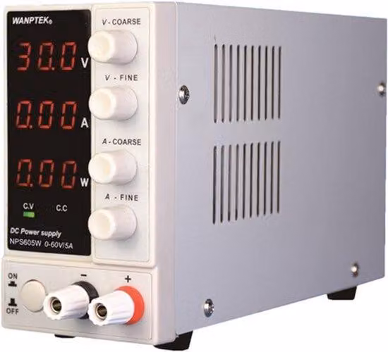 Alimentatore DC regolabile per elettronica - 0-60V e 0-5A - 605W - Digitale