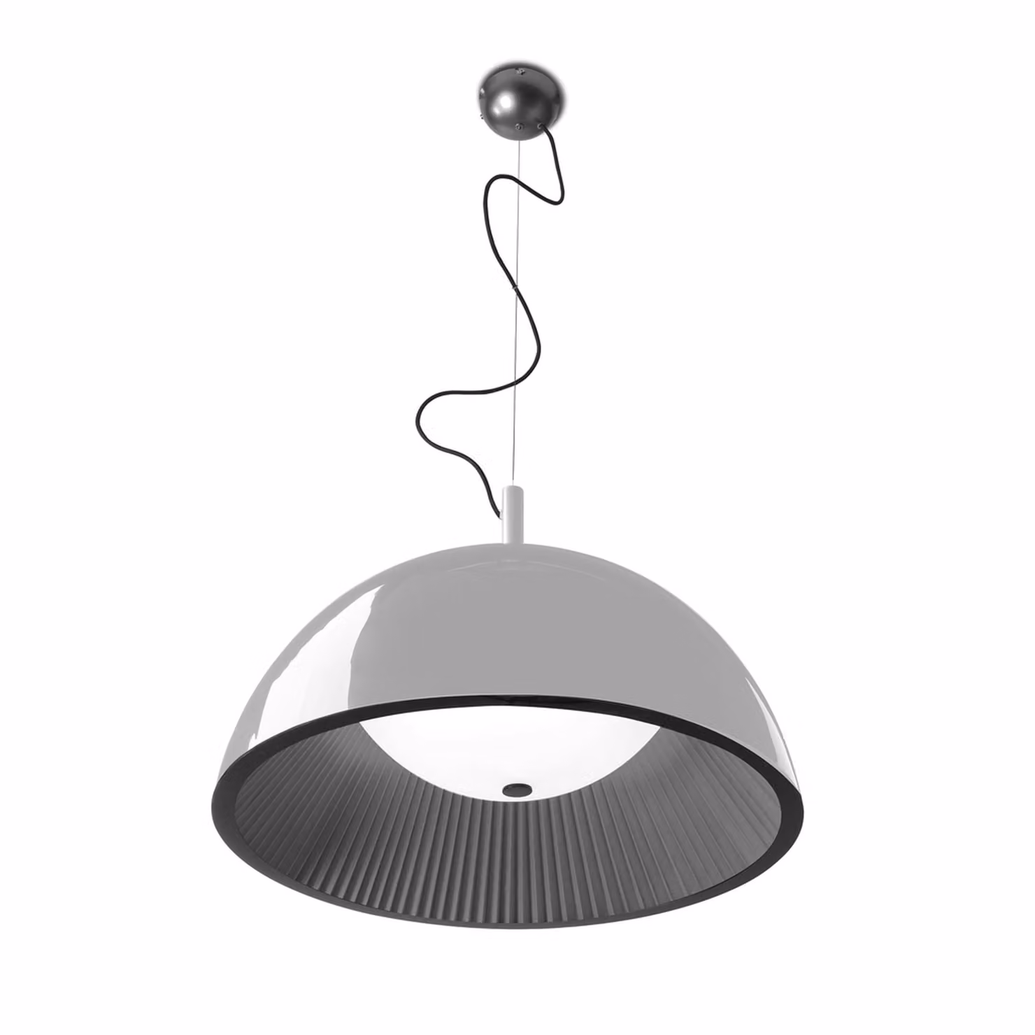 Lampada a sospensione "Umbrella", diametro 1000 mm, attacco E27, 15W, finitura argento, 1500 lumen