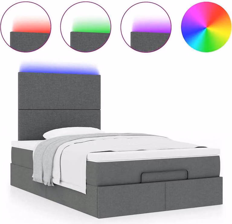 Struttura Letto Pouf con Materasso 120x200 cm in Tessuto