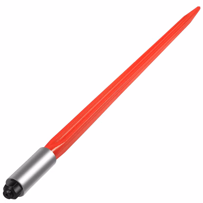 Lancia per fieno VEVOR Lancia per balle da 32" con capacità di 1350 lbs, picco per balle ad attacco rapido, lancia per balle di fieno quadrata larga 1,4", forche per balle con rivestimento rosso, pila per balle di fieno con dado esagonale e manicotto per