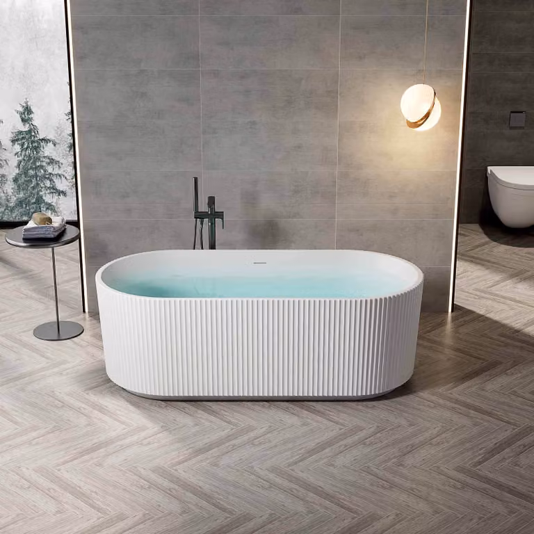 Vasca da bagno in acrilico Belvit semi-freestanding e freestanding - vasca ad angolo o ovale, sinistra, centro e destra, 180x80 - 170x78 cm, con set di scarico