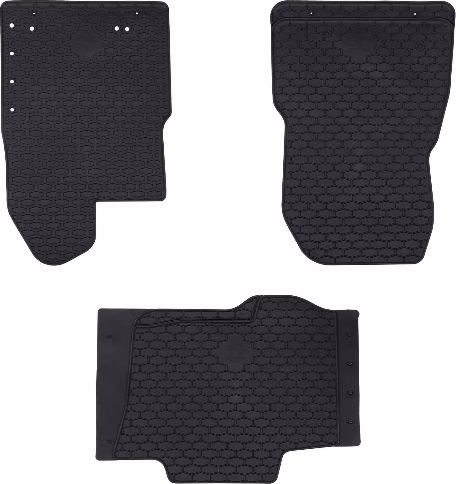 Tappetino per Auto 3 pcs Nero Gomma
