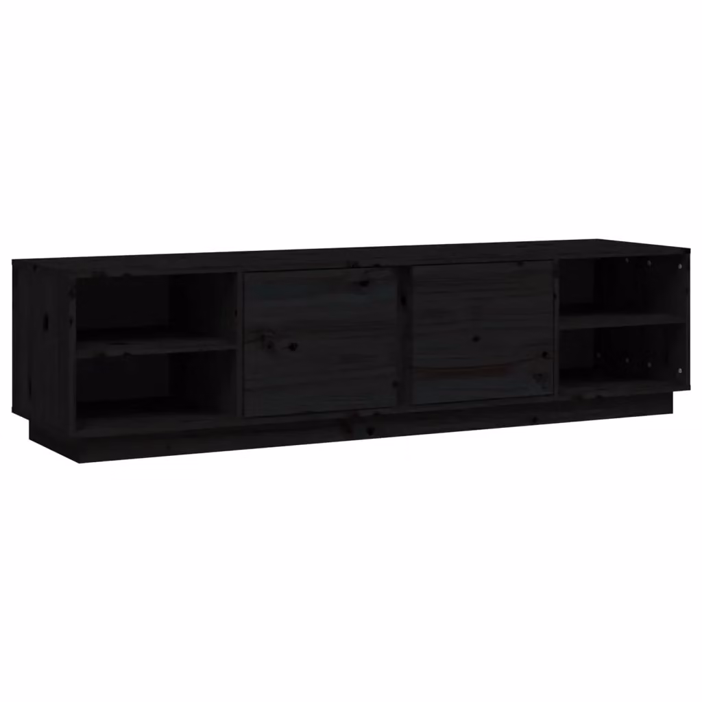 Mobile Porta TV Moderno vidaXL in Legno di Pino Nero L 156 x P 40 x H 40 cm – 2