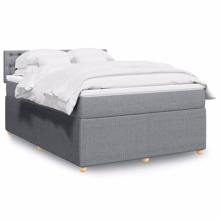 vidaXL Letto Ibrido con Materasso Grigio e Bianco L/P/H: 140 x 190 cm