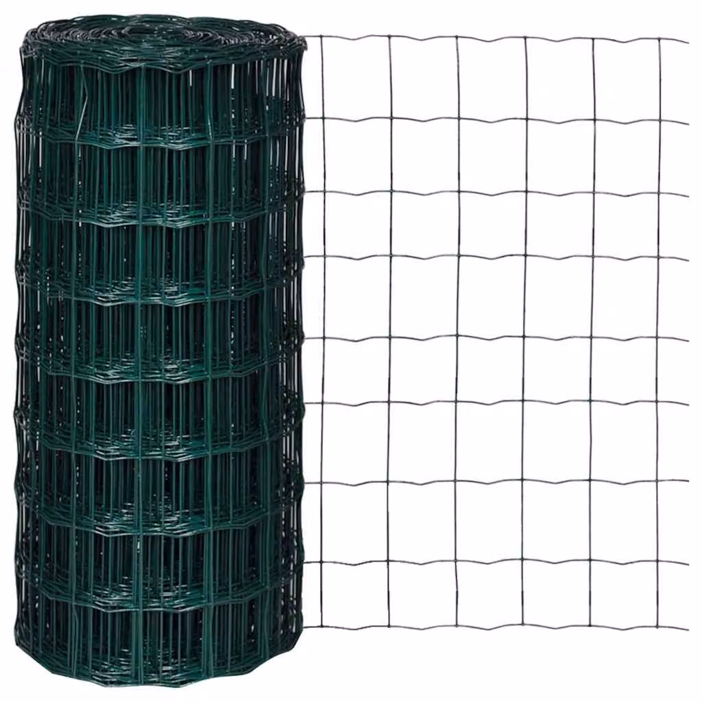 Recinzione Europea vidaXL in Acciaio Rivestito in PVC Verde L: 25 m, H: 1,8 m