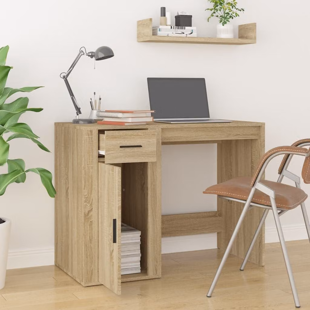 vidaXL Scrivania in rovere Sonoma 100x49x75 cm in legno - Scrivania - Scrivania - Scrivania per ufficio - Scrivania per computer