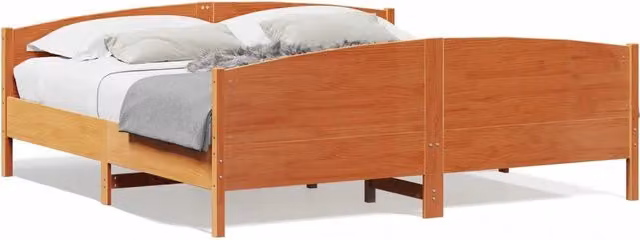 Letto matrimoniale | Letto per adulti | Giroletto senza Materasso Marrone Cera 200x200 cm Legno di Pino