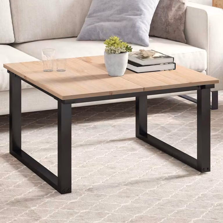 Set di 2 piani per tavolo rettangolari vidaXL in legno massello di pino marrone, L 80 cm x P 40 cm x H 1,7 cm