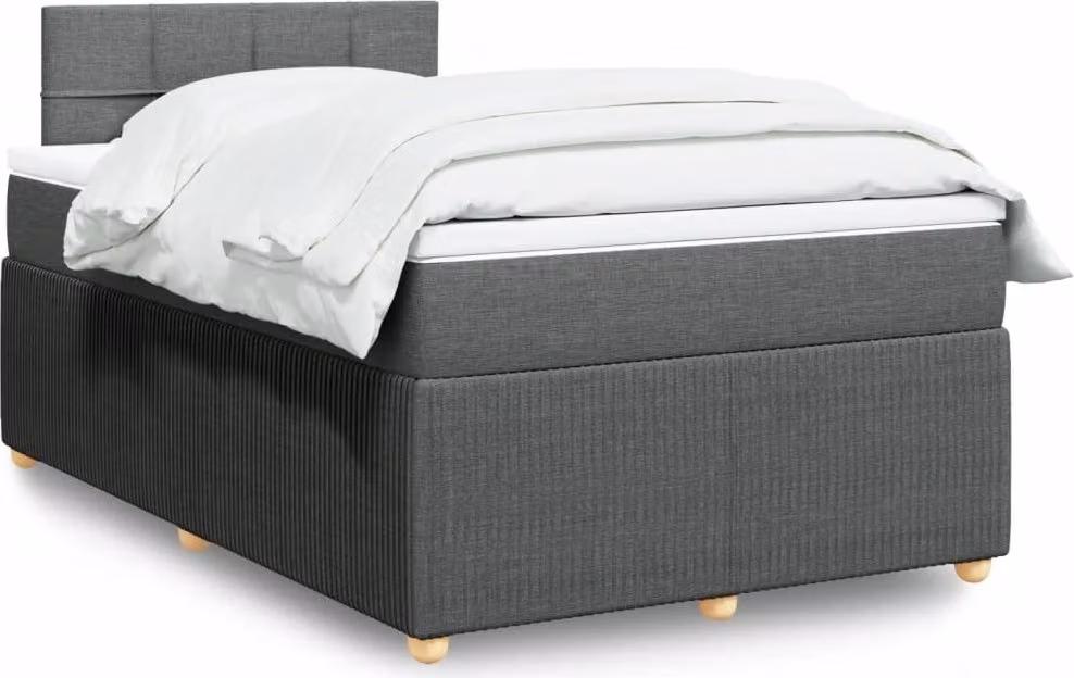 Maison Exclusive - Letto boxspring con materasso grigio scuro 120x200 cm tessuto
