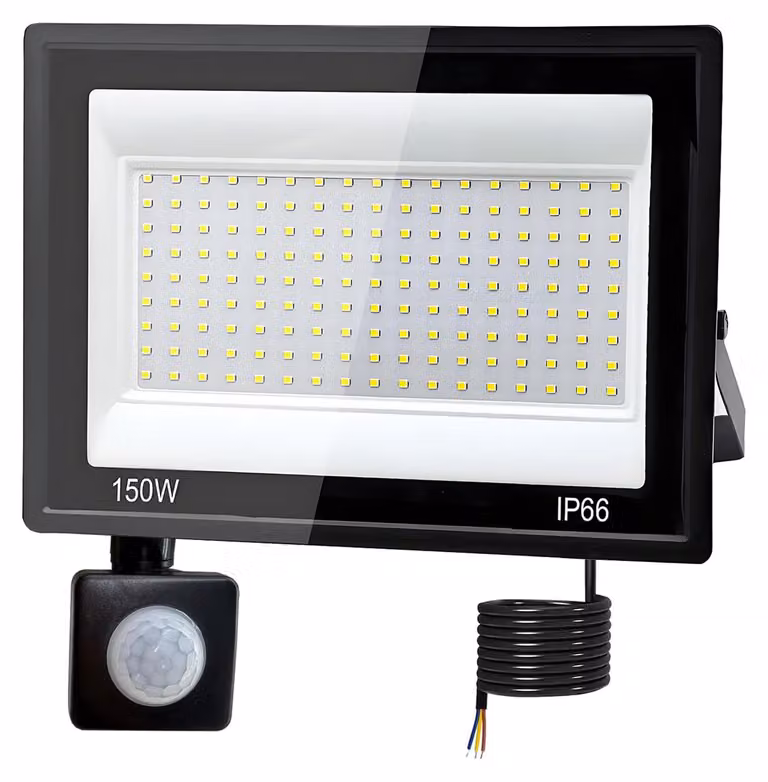 Faretto LED da 150W con sensore di movimento, 15000 lumen, grado di protezione IP66, temperatura di colore 6500K