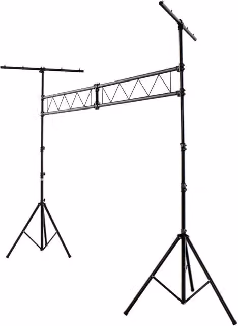 Supporto per illuminazione DJ Design Mania in metallo nero, altezza regolabile fino a 350 cm, portata 122 kg