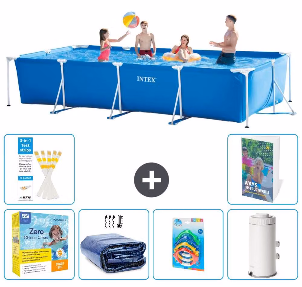 Piscina fuori terra rettangolare - 450x220x84 cm - Struttura in 5 parti, modello S7