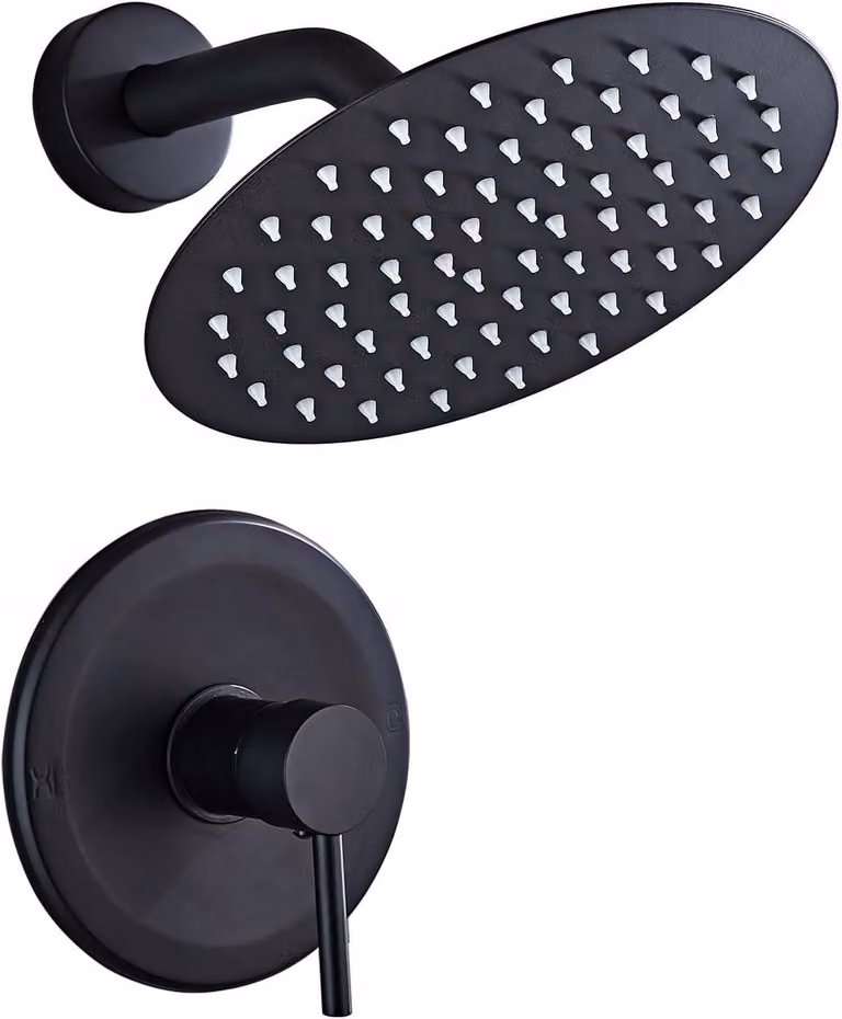Set doccia incassato Sanitemodar nero termostatico 25x25 cm