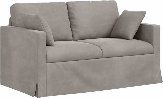 Divano | Divano da soggiorno | Sofa Grigio chiaro 138 x 78 x 80 cm Velluto