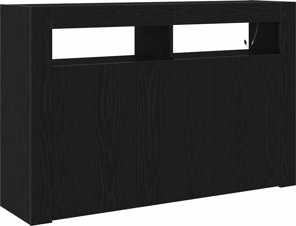 Credenza Rovere Nero 116 x 30 x 75 cm Legno multistrato