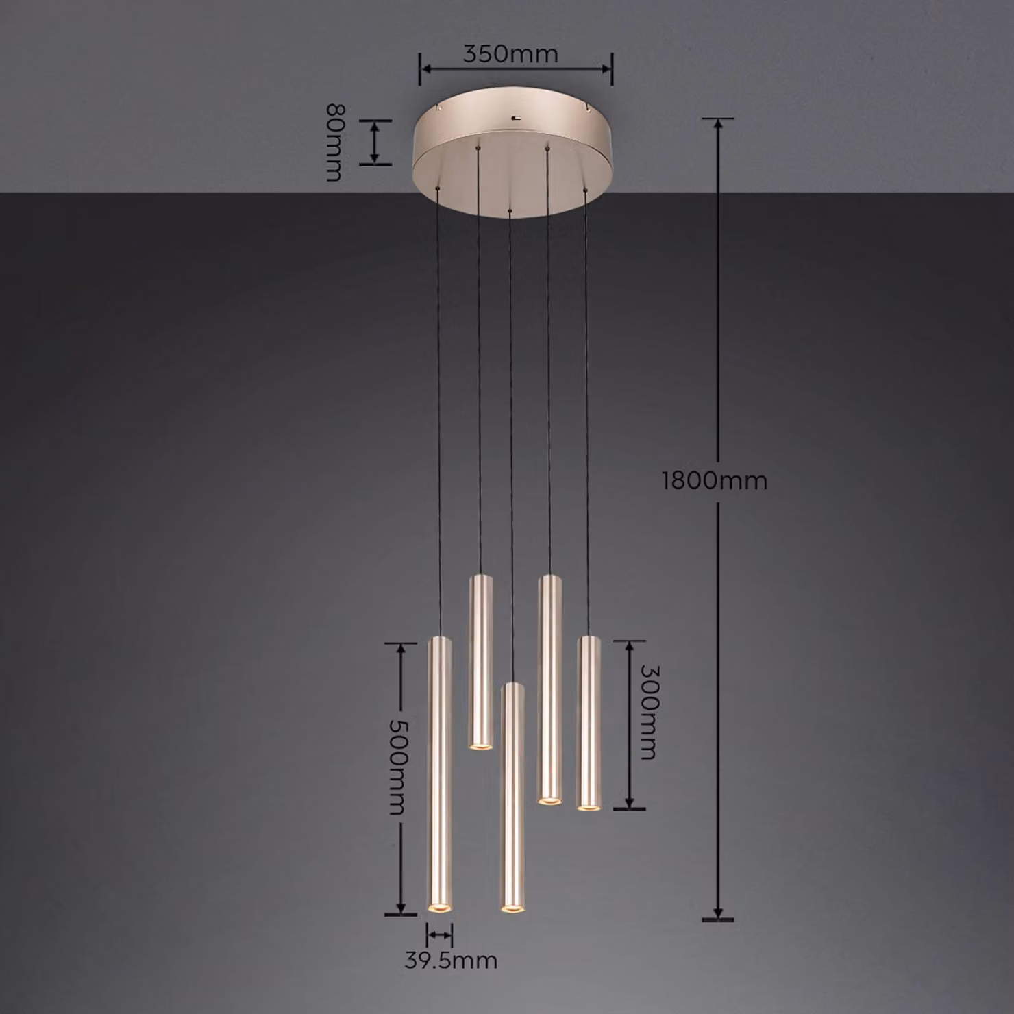 Trio Lighting Lampada a sospensione Arimato, Crema / Ambra, Soggiorno / Sala da pranzo, Metallo, Moderno, Lampada a sospensione