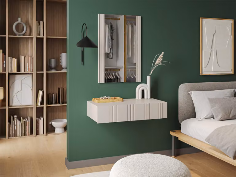 Toletta con specchio KERENS - beige
