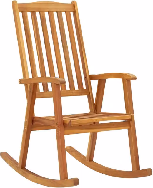 Sedia a dondolo con cuscini in legno di acacia oliato vidaXL colore marrone e antracite