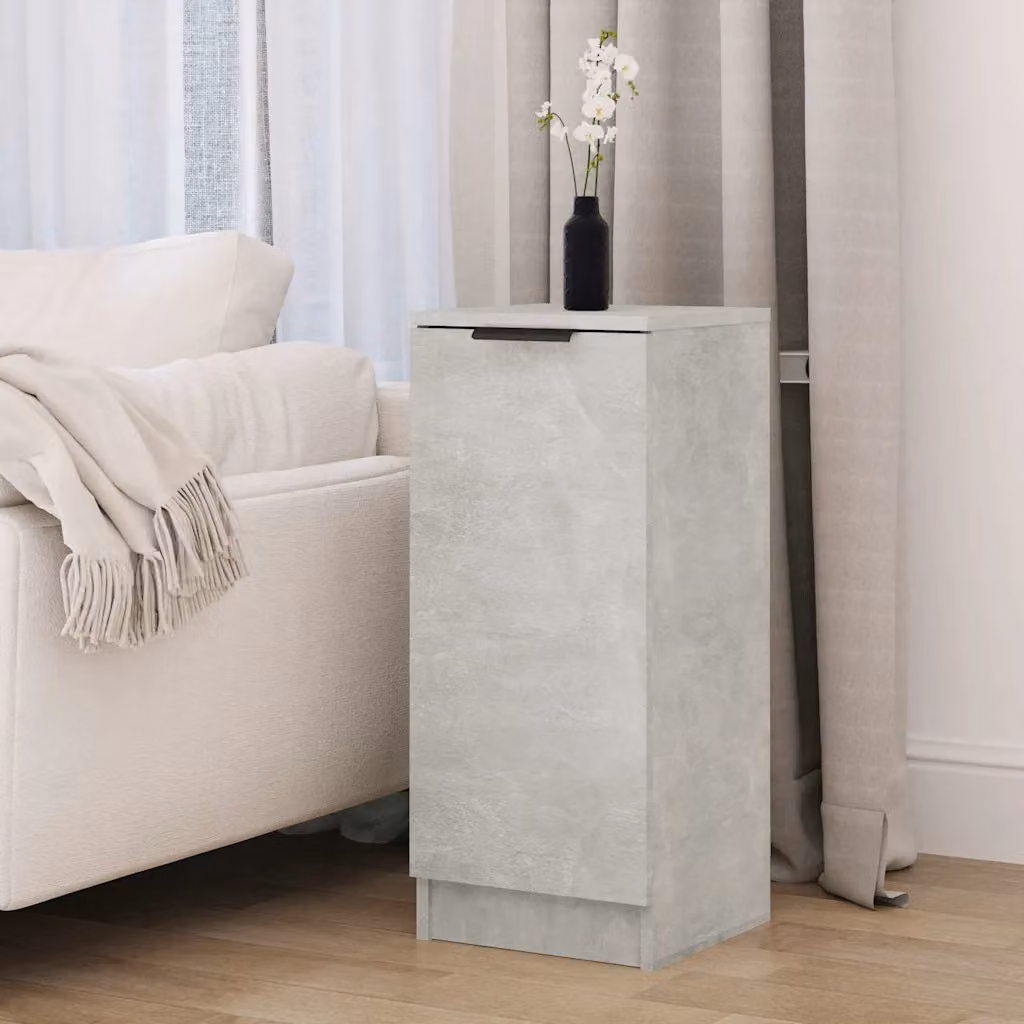 vidaXL Credenza a parete Grigio in Legno e MDF L/P/H: 30 x 30 x 70 cm