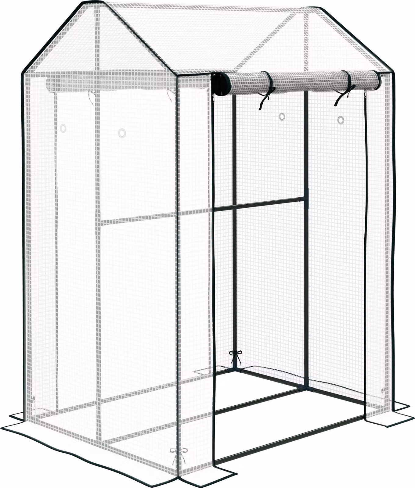 Serra Moonbite, dimensioni 100 x 80 x 150 cm, con doppia porta, due aree di coltivazione, copertura in polietilene resistente ai raggi UV, ventilazione laterale, adatta per balcone e giardino, realizzata in acciaio, colore bianco