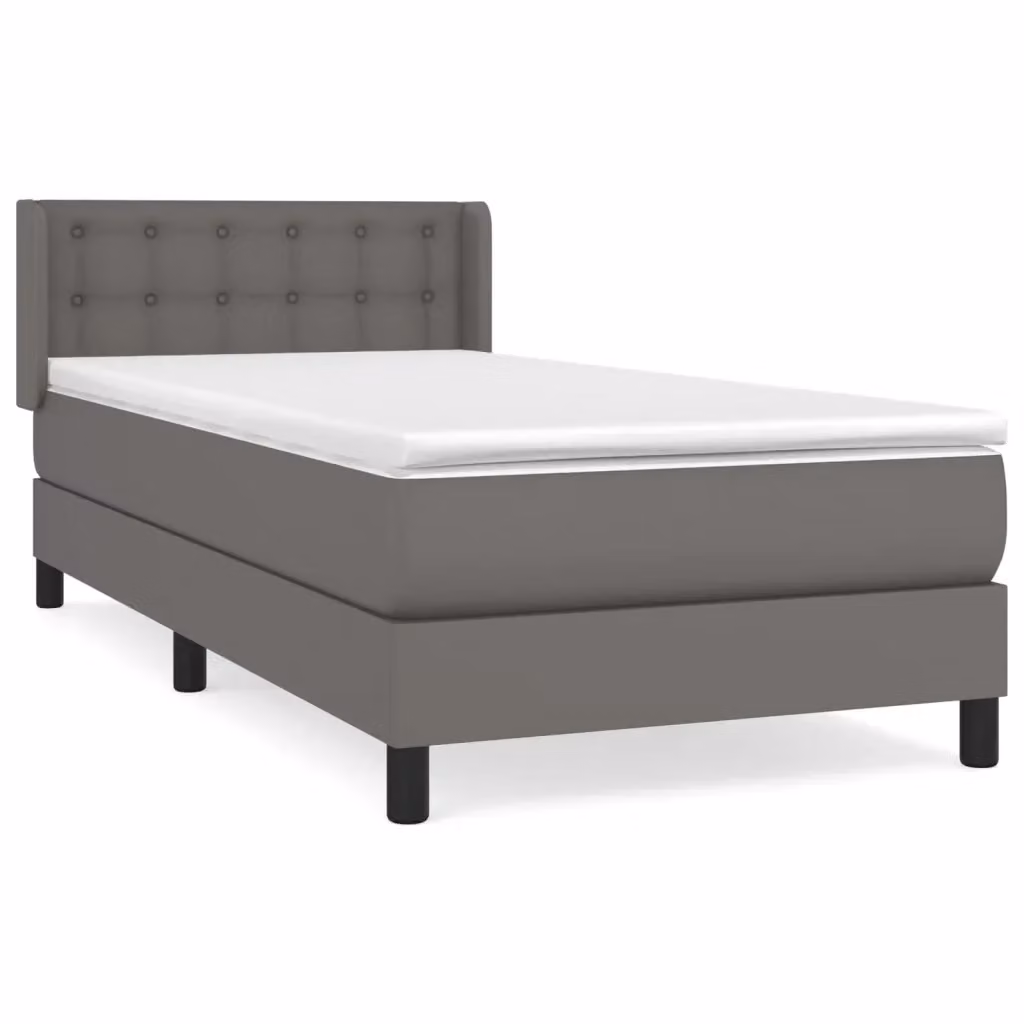 Letto a molle con materasso vidaXL in similpelle grigio e bianco L/P/H: 90 x 200 cm – 2