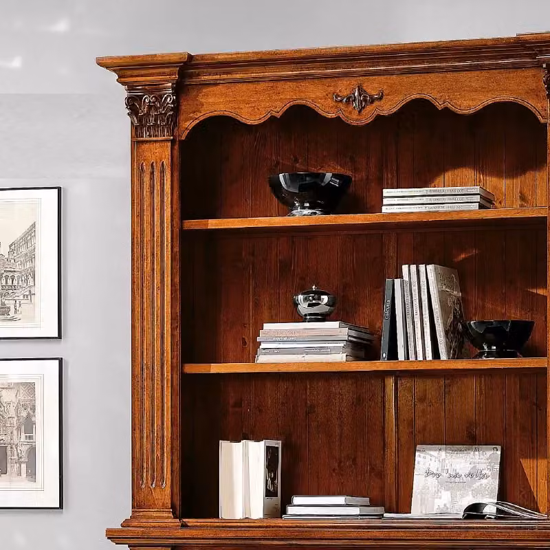 Libreria a 2 porte Mobili 2G in legno massello color noce con ripiani regolabili L: 164 cm, P: 53 cm, H: 225 cm – 3