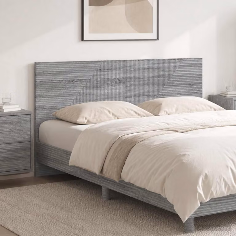 Testiera da muro vidaXL HAARLEM Sonoma grigio in legno ingegnerizzato con ripiano integrato e scomparti laterali