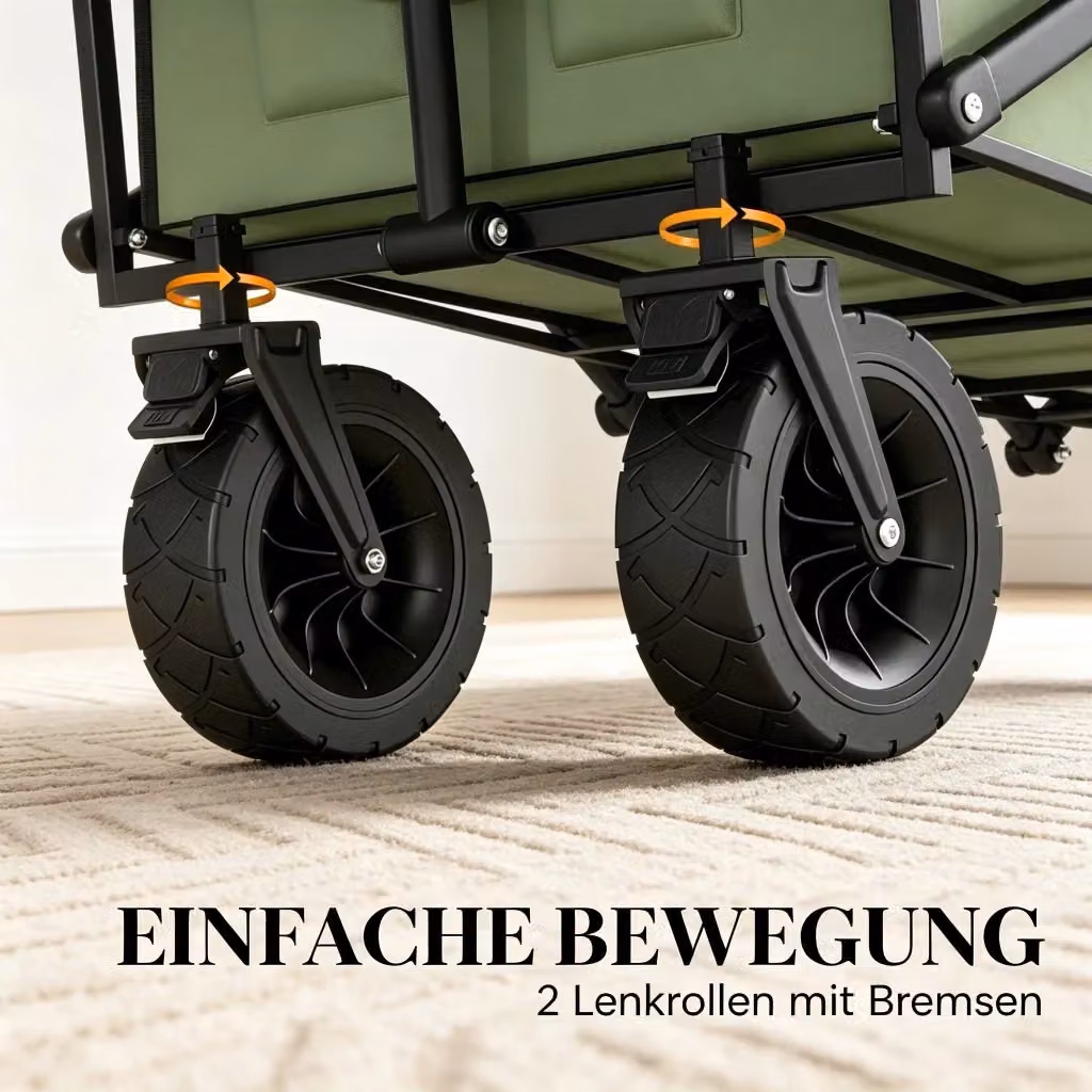 Carrello da giardino pieghevole REDOM verde in metallo e tessuto Oxford L: 133 cm, P: 56 cm, H: 100 cm – 2