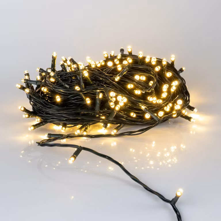 Catena luminosa natalizia a LED, luce bianca calda - 20 metri / 200 LED - Decorazione luminosa per giardino