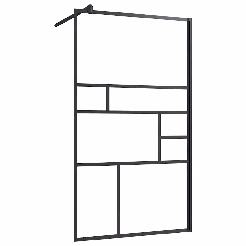 Parete per doccia walk-in vidaXL in vetro trasparente con profili neri L 90 cm x H 195 cm – 2