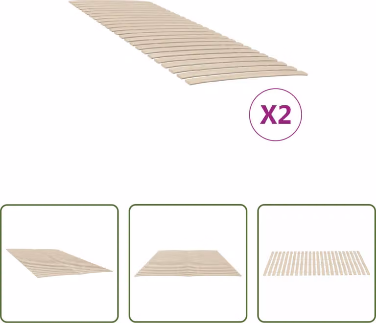 The Living Store Doghe a 48 doghe 2 pz. 80x200 cm