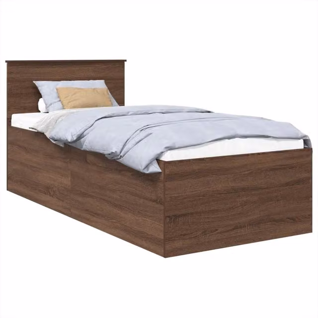 Letto singolo | Letto per adulti | Struttura del letto con testiera Rovere Marrone 75 x 190 cm