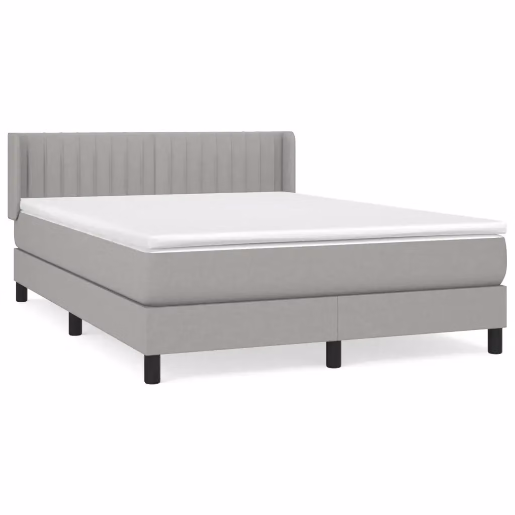 Letto Ibrido vidaXL con Giroletto a Molle e Materasso in Tessuto Grigio Chiaro e Bianco L/P/H: 193 x 147 x 88 cm – 2